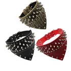 Spike Rivets Studded Large Leather Bandana Scarf Collar For Dogs