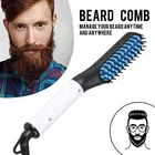 Hair Curling Iron Men's Ceramic Hair Styling Iron Comb Brush Beard Straightener Curler Set Quick Hair Styler for Men