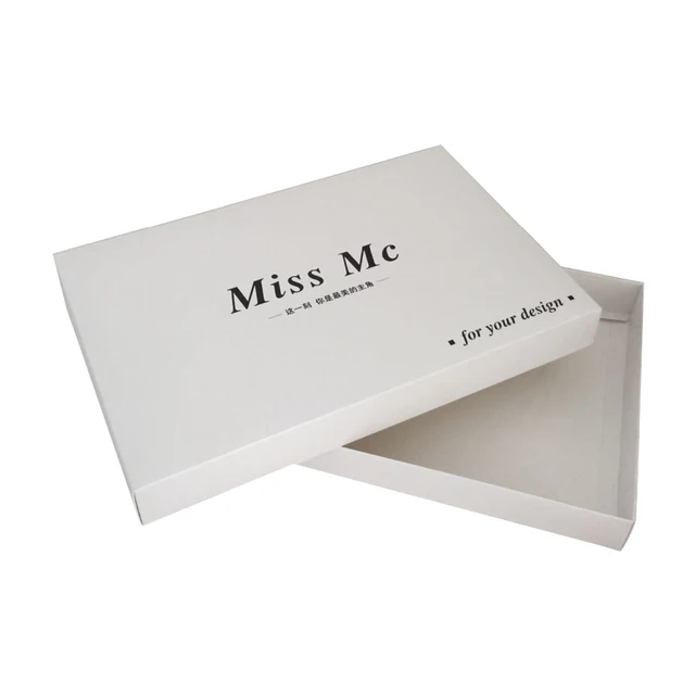 wood pulp recyclable white cardboard paper box for gift