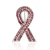 2019 fashion hot style sell well, elegant breast cancer logo high-grade diamond AIDS pink ribbon brooch, clothing accessories