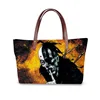 Fancy brand custom skull print hand bags pretty girls short handle handbags