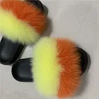 60 Colors Comfortable Home Winter Wholesale Real Fur Indoor Slippers With Fox Fur