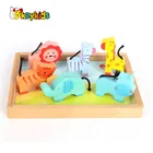 Wholesale colorful animals and alphabet blocks wooden educational toy for baby W12F030