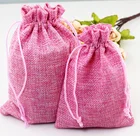 100 Natural Burlap Bags Wholesale Hemp Jute Hessian Drawstring Sack Small Wedding Favor Gift Straw Jute Bag