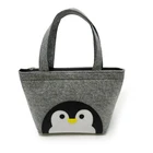 High quality fashion penguin decoration felt tote bag women handbag for ladies