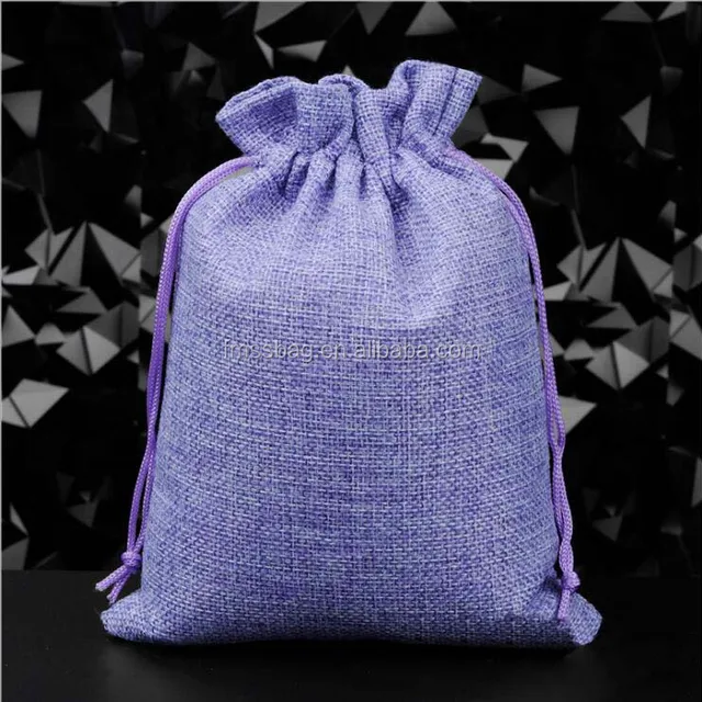 color custom logo print small cotton jute jewelry pouch jute bag