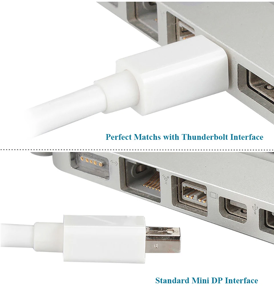 Mini DP to HDMI Adapter Cable Mini DisplayPort Thunderbolt Port Converter for Macbook Pro Air Projector Camera TV PC  (5)