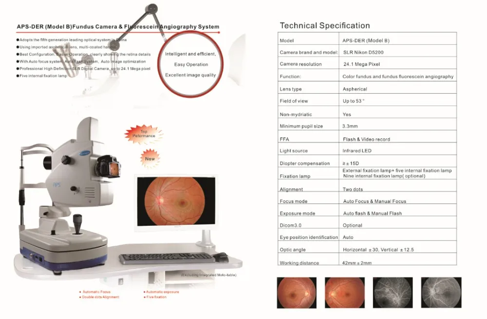 APS-DER B Type Fundus Camera & Fundus Fluoresceion Angiography New Product Fundus Camera & FFA