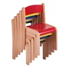 Children's solid wood chair green kindergarten stool