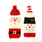 Cute Christmas Handmade Knitted Wine Bottle Cover For Party Decoration