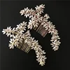 Amazon wedding elegant silver light gold rose gold leaves natural freshwater pearl vintage hair combs best bridal hair jewelry