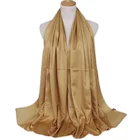 Long solid color satin shawl hijab scarf headwrap for muslim