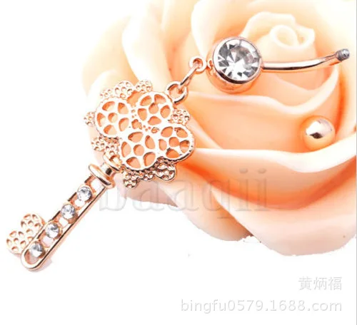 South Korea Is Capricious In Navel Buckle Golden Key Navel Ring Is Available
