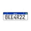 Car license plate mercosul with QR code and ribbon