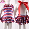 Top quality new style baby clothes custom print romper satin kids baby romper boutique July 4th sunsuit children bubble romper
