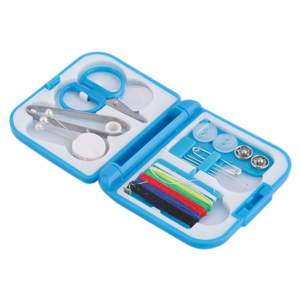 2017 NEW Complete Sewing Thread Needle Scissor Thimble Mini Plastic Storage Case Sewing Kit Tool