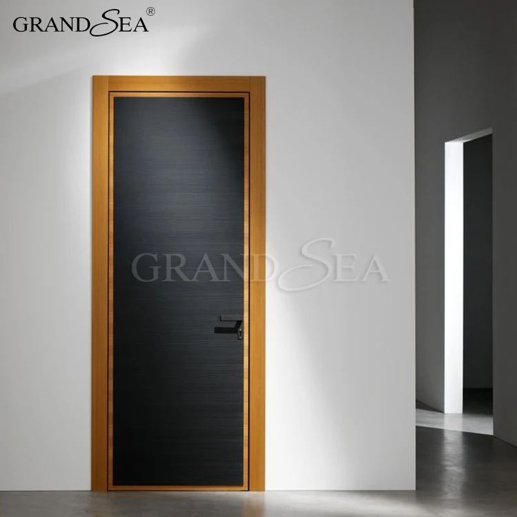 Offset buy casement french entry solid core wooden flush door for modern house