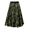 1950s Circle Skirt Knee Length Swing Skirt Novelty Cactus Print Dance Full Skirt
