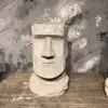 vintage Moai cement flower pot grado planter face pots