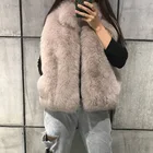 women warm soft full pelt real fox fur vest ladies stand collar natural fox fur gilet