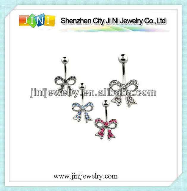 bow belly button ring