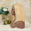 8a Indian virgin human hair 613 blonde 8inch 10inch 12inch short bob lace front wig middle part full lace wig