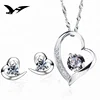 fashion jewellery 925 sterling silver wedding heart zircon wholesale women jewelry set
