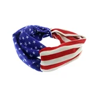 Headband Knot Fashion Promotional Women Knot Headwraps Turban Headband with US Flag