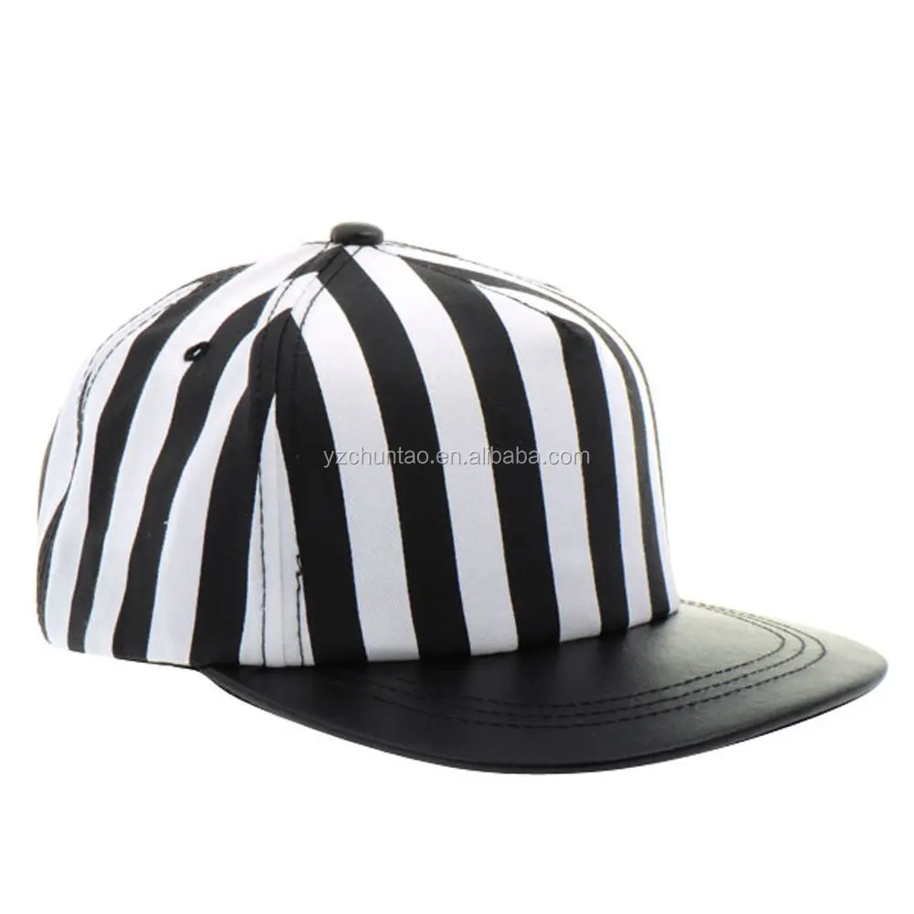 Black & White Strips Baseball Hat Cap Snapback Style Hip Hop Fashion