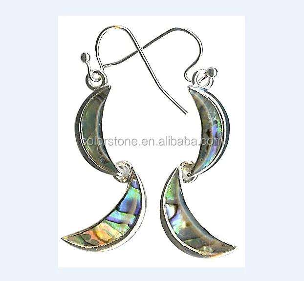abalone shell earrings abalone shell shards and crescent moons