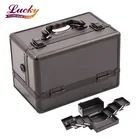 Aluminum Makeup Train Cosmetic Jewelry Case nail polish organizer case