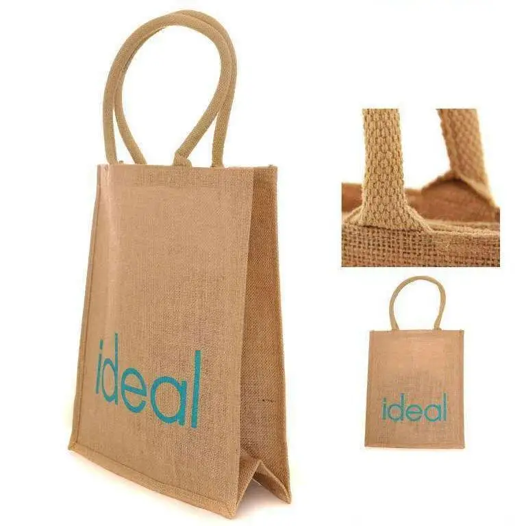 custom logo printing jute bag hemp tote bag