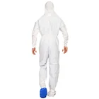 Disposable Microporous Safety Clothing Cleanroom White Coverall with PVC Soles and Hood