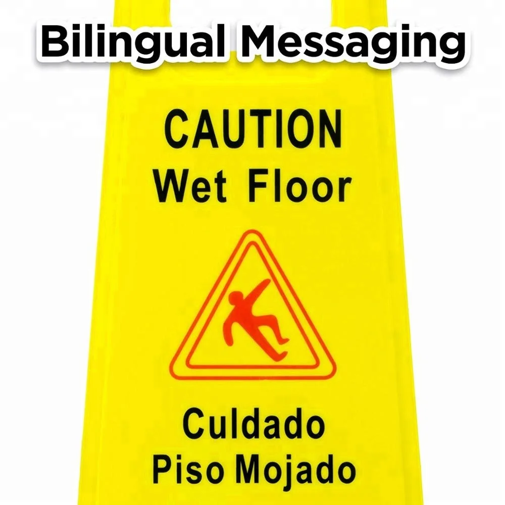 Wet floor/caution PP safety warning sign