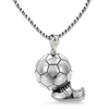 Soccer Shoes&Football Pendant Stainless Steel Necklace For Women&Men Trendy Outdoor Casual/Sports Metal Football Necklaces