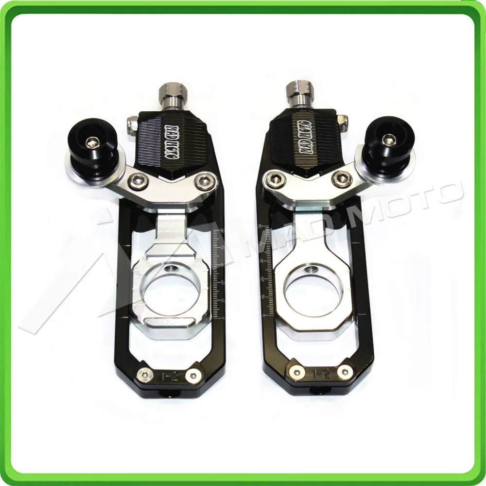 Motorcycle Chain Tensioner Adjuster with bobbins kit for Yamaha R1 YZF-R1 2007 2008 2009 2010 2011 2012 2013 2014 Black&Silver (1)