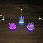 Custom LOGO K9 3D LED Light Crystal Metal Keychain