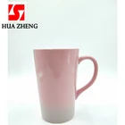 HUAZHENG 2018 New Ombre/Gradient Effect Ceramic Travel Mug Porcelain Drinking Coffee Cups