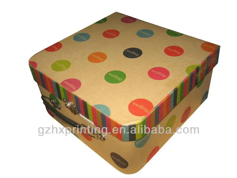hot sale small cardboare suitcase shaped gift box with lock for