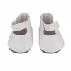 YOMORES White Leather Doll Shoes Small Cute Baby Toys Accessories Shoes for 18 Inch American Girl Doll