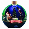 Polyresin lighted Turning Tree scene musical decoration,Led Christmas ball ornaments