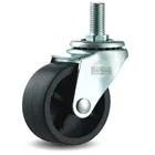 Light duty threaded stem Black plastic Pp swivel caster wheel