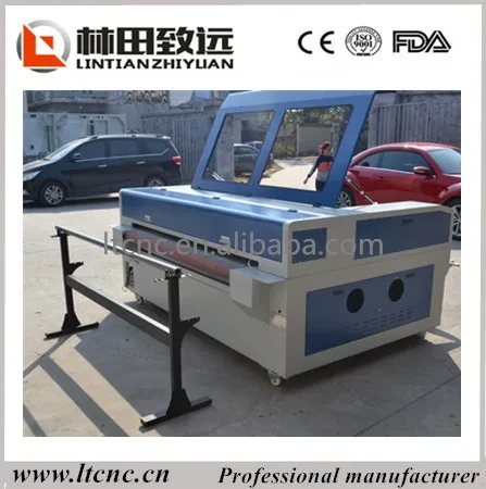 China best price ! Co2 Laser tube/Textile Cloth Auto Feeding Fabric Laser Cutting Machine