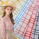 Polyester stretch yarn-dyed plaid fabric suit cloth plaid fabric for school uniforms grey/red/black 2% spandex 98% polyester