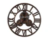 Vintage Europe Style Gear Design With Roman Numbers Metal Decorative Wall Clock