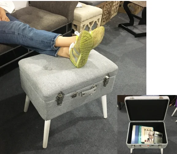wood leg footstool