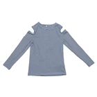 Newest design top fashion striped tshirt kids girl long sleeve t shirts