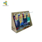 Point of sale counter top display Custom cardboard socks display stands with peg hook