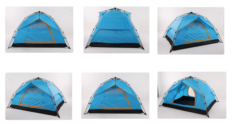 supply 3-4 man double layer automatic instant pop up camper