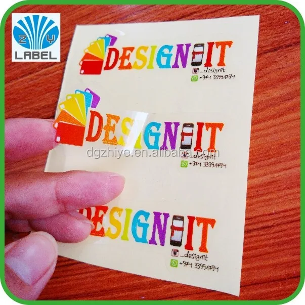 full color custom transparent logo sticker printing, vinyl logo
